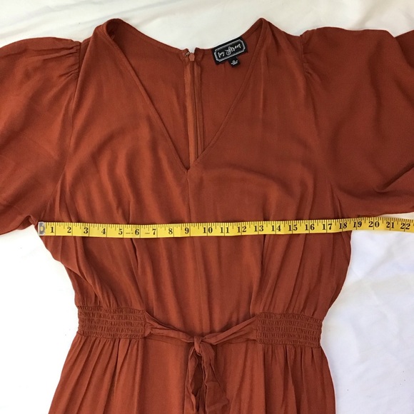 IVY STREET WOMEN CHESTNUT V-NECK SHORT SLEEVES, PALOOZA LEGS JUMPSUIT SIZE 1X - Picture 6 of 9